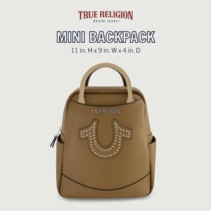 True Religion mini backpack studded light brown